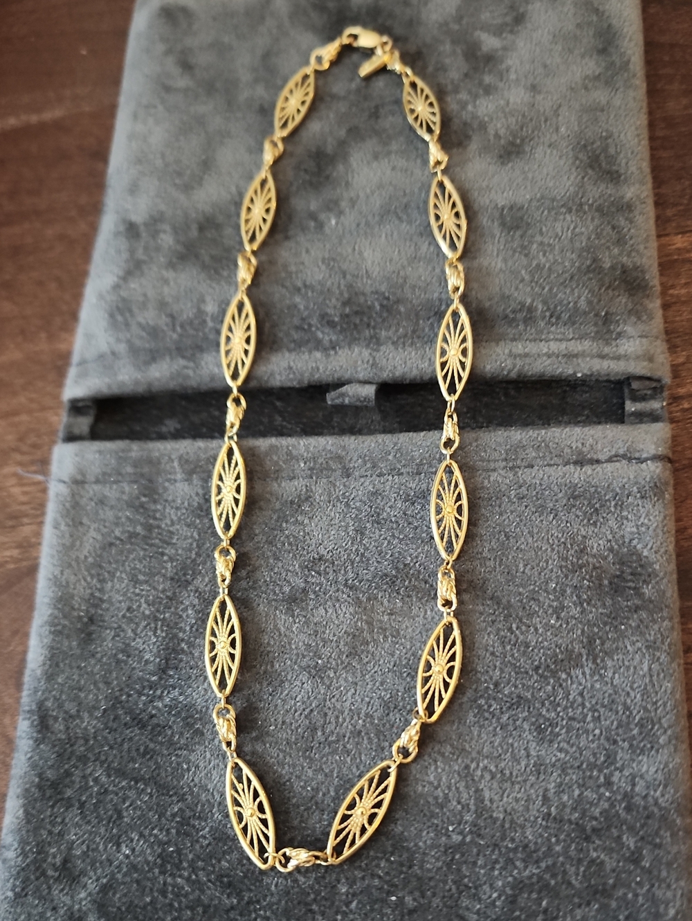 Gold Filigree Link Choker Necklace - Elegant Women's Jewelry